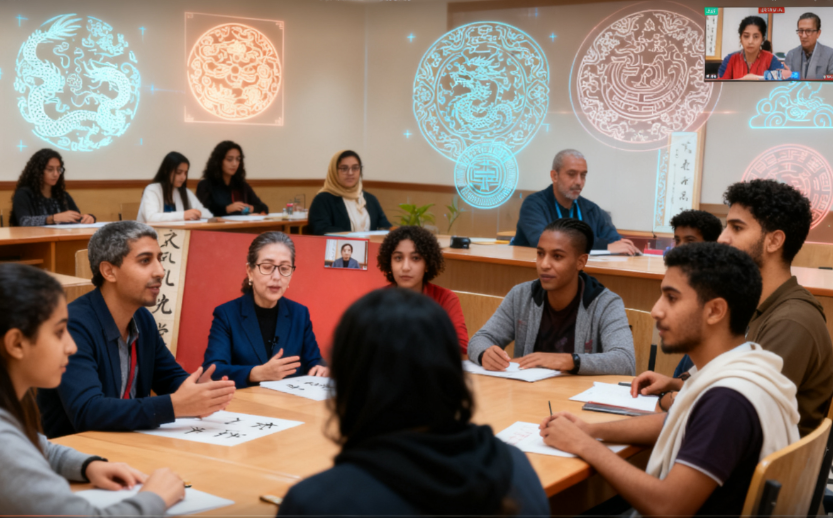 埃及开罗大学孔子学院:“云端孔院”上线,让汉语学习无边界